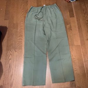 Vintage green silk pants